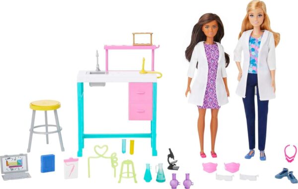 Barbie Careers Playset, Science Lab with 2 Scientist Fashion Dolls, Bench & 10+ Accessories (Amazon Exclusive) - Image 2