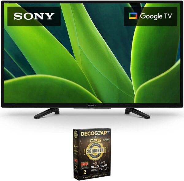 Sony KD32W830K 32 inch W830K HD LED HDR TV with Google TV Bundle with Premium 26 Month CPS Extended Protection Pack