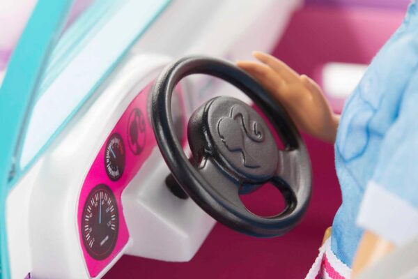 Barbie Toy Car, Doll-Sized SUV, Purple Off-Road Vehicle with 2 Pink Seats & Treaded, Rolling Wheels - Image 4