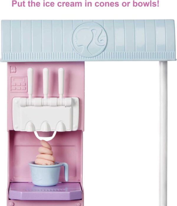 Barbie Careers Playset, Ice Cream Shop Set with Blonde Fashion Doll, Ice Cream Machine, Molds, Dough & Accessories - Image 4