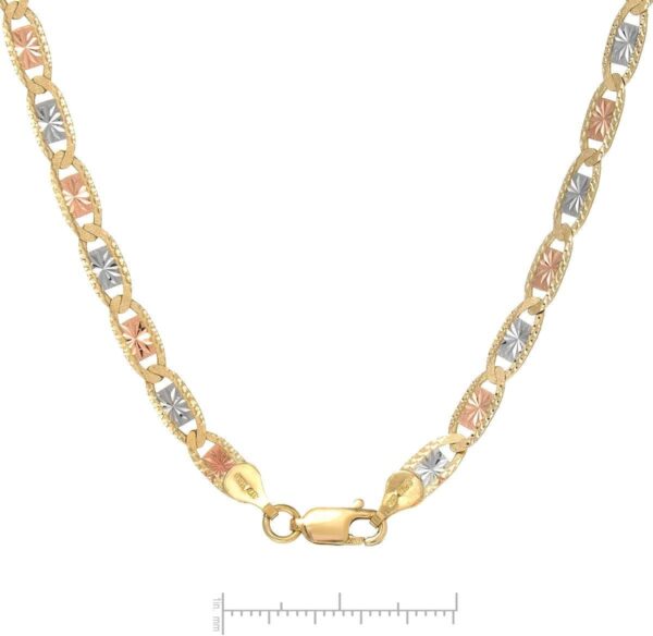 14 Karat Three Tone Yellow Gold/White Gold/Rose Gold Necklace 2.75MM Width (16"-24") - Image 2