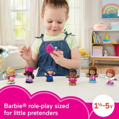 Fisher-Price Little People Barbie Toddler Toys, You Can Be Anything Figure Pack, 7 Characters for Pretend Play Ages 18+ Months (Amazon Exclusive) - Image 2