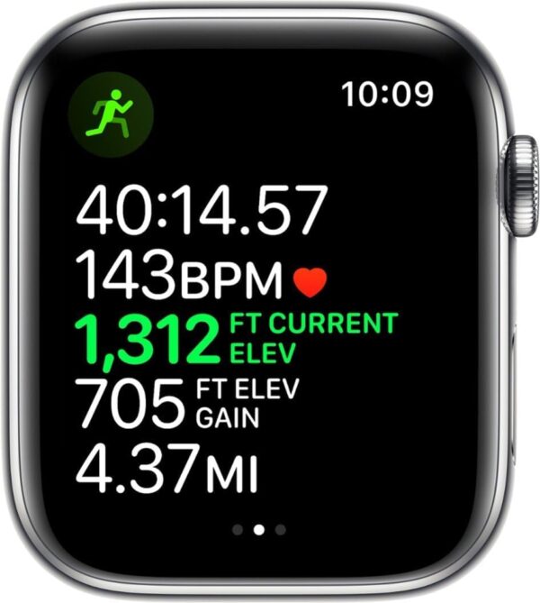 Apple Watch Series 4 (GPS + Cellular, 44MM) - Stainless Steel Case with White Sport Band (Renewed) - Image 4