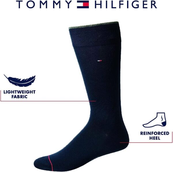 Tommy Hilfiger Men's Dress Socks - 5 Pairs Lightweight Comfort Fabric Reinforced Heel Crew Socks - Dress Socks for Men (7-12) - Image 3