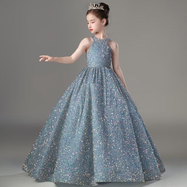 Sequin Pageant Dress for Girls Sparkly Ball Gown Flower Girl Dresses for Wedding Princess Kids Toddle Dress - Image 4