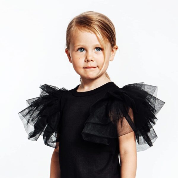 Girl Dress Baby Toddler, with Huge Layered Tulle Sleeves Wings - Perfect Party Outfit, Girls' Special Occasion Dresses - Image 4