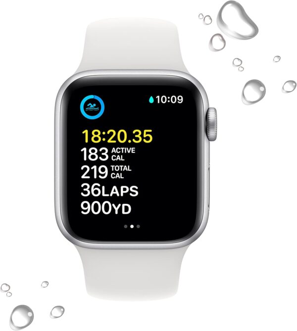 Apple Watch SE (2nd Gen) (GPS + Cellular, 40mm) - Silver Aluminum Case with White Sport Band, M/L (Renewed) - Image 4