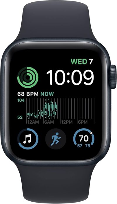 Apple Watch SE (2nd Gen) [GPS 40mm] Smart Watch w/Midnight Aluminum Case & Midnight Sport Band - M/L. Fitness & Sleep Tracker, Crash Detection, Heart Rate Monitor, Retina Display, Water Resistant - Image 2