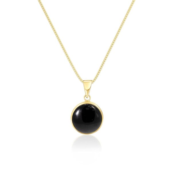 14K Gold Black Onyx Necklace for Women - Solid Gold Necklace - Onyx Pendant - Gold Pendant Necklace - Gothic Necklace - Birthstone Necklace for Women - Onyx Jewelry for Women