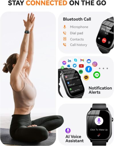 Smart Watch for Men Women - Answer Calls, Waterproof Fitness Tracker, Heart Rate & Sleep Monitor - Compatible with iPhone & Android - Image 2