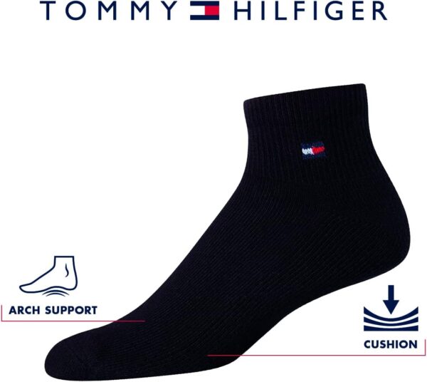 Tommy Hilfiger Men's Quarter Socks - 12 Pack Arch Support Cushion Comfort Socks - Athletic Ankle Socks for Men - Image 3