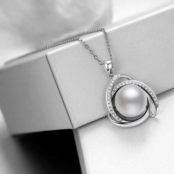 HXZZ Fine Jewelry Women Gifts 925 Sterling Silver Freshwater Cultured Teardrop White Pearl Pendant Necklace - Image 4