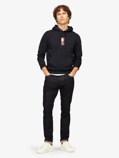 Tommy Hilfiger Men's Medium Weight Fleece Hoodie Sweatshirt with Embroidered Flag Logo - Image 2