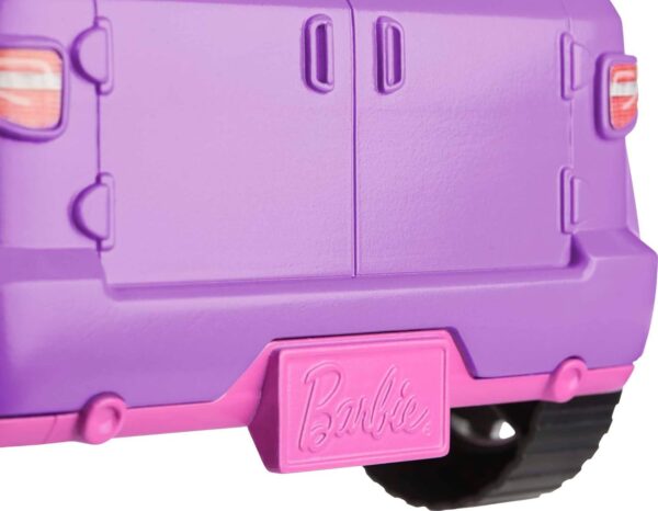 Barbie Toy Car, Doll-Sized SUV, Purple Off-Road Vehicle with 2 Pink Seats & Treaded, Rolling Wheels - Image 5