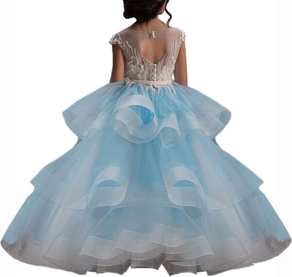 WDE Long Little Girls Pageant Dresses for Wedding Kids First Communion Prom Ball Gown - Image 3