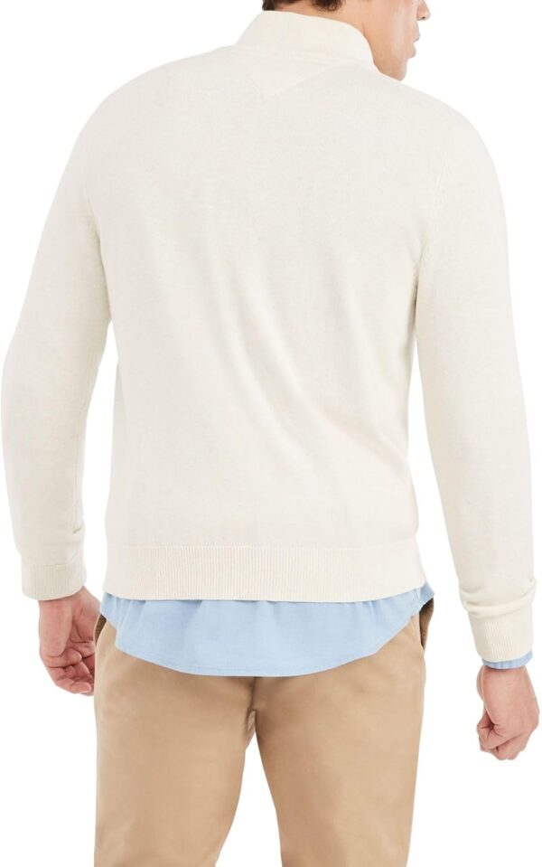 Tommy Hilfiger Men's Long Sleeve Cotton Quarter Zip Pullover Sweater - Image 3