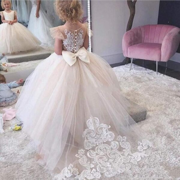 Lace Tulle Flower Girl Dresses for Wedding Party Kids Prom Ball Gown GZY230 - Image 4