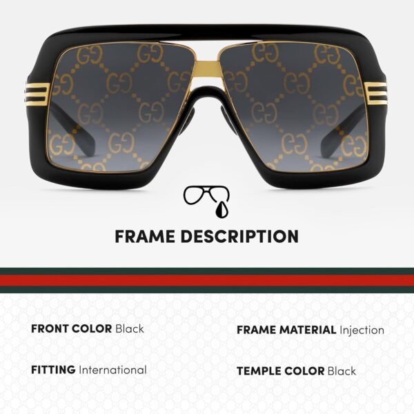 Gucci GG0900S Flat Top Mask Logo Lenses Sunglasses + Bundle with eSHADES Luxury Eyewear Kit - Image 2