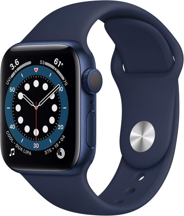 Apple Watch Series 6 (GPS, 40mm) - Blue Aluminum Case with Deep Navy Sport Band (Renewed)