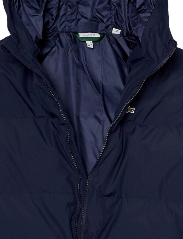 Lacoste Kids' Hooded Puffer Jacket with Crocodile - Image 4