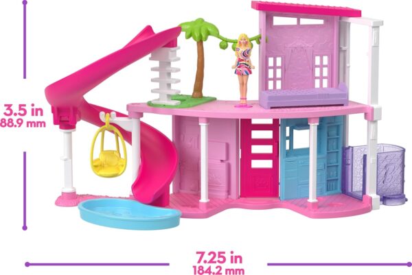 Barbie Mini BarbieLand DreamHouse & 3-Vehicle Playset with 4 1.5-Inch Dolls, Doll House Furniture & Accessories, Includes DreamCamper, Boat & Plane - Image 3