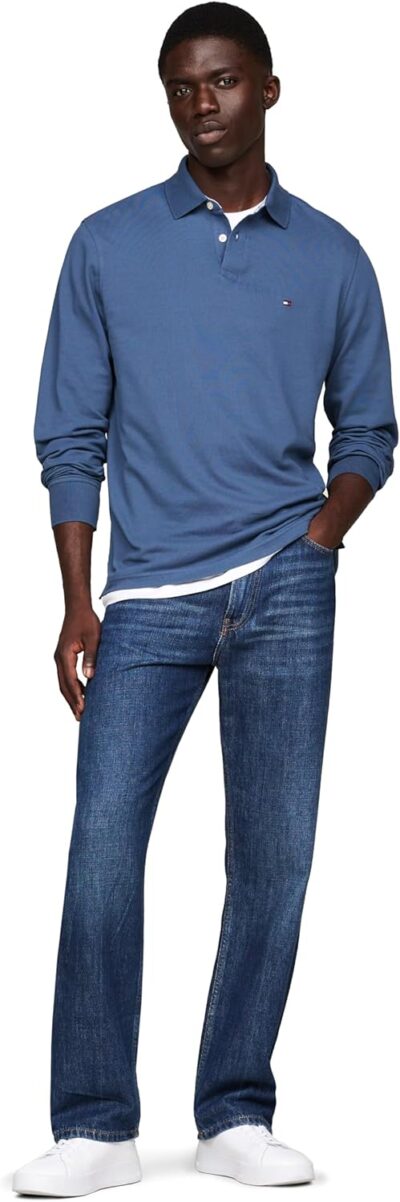 Tommy Hilfiger Men's Long Sleeve Polo Shirts in Regular Fit with Stretch and Organic Pique Cotton - Image 4