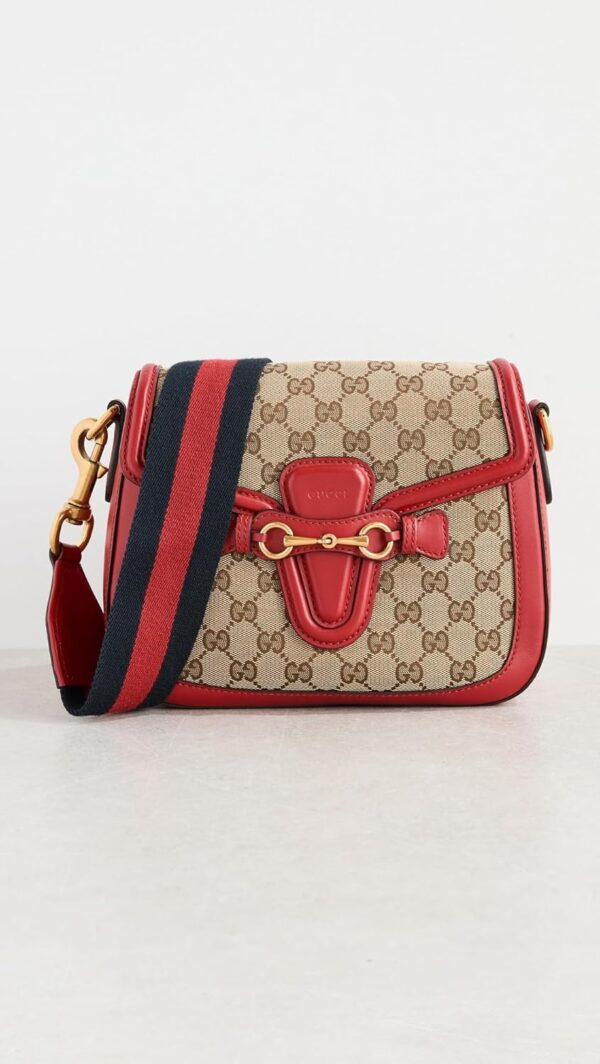 WHAT GOES AROUND COMES AROUND Women's Pre-Loved Gucci Red Canvas Lady Web Shoulder Bag - Image 2