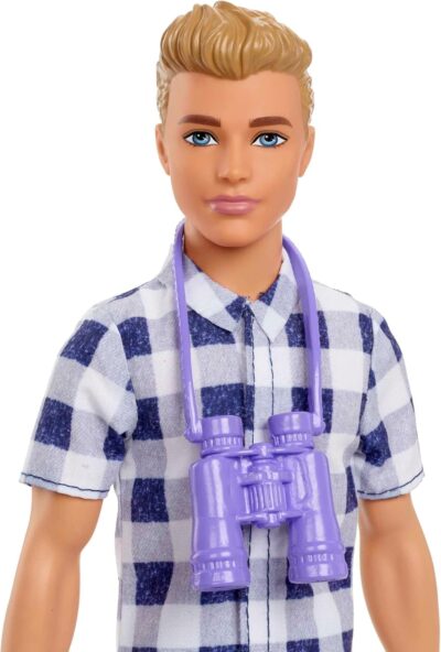 Barbie Doll & Accessories, It Takes Two Camping Set with Cooler, Map & More, Blonde Ken Doll with Blue Eyes in Plaid Shirt - Image 4