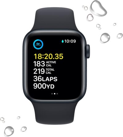 Apple Watch SE (2nd Gen) [GPS 40mm] Smart Watch w/Midnight Aluminum Case & Midnight Sport Band - M/L. Fitness & Sleep Tracker, Crash Detection, Heart Rate Monitor, Retina Display, Water Resistant - Image 4