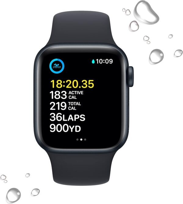 Apple Watch SE (2nd Gen) (GPS + Cellular, 40mm) - Midnight Aluminum Case with Midnight Sport Band, M/L (Renewed) - Image 4