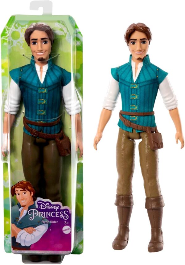 Mattel Disney Princess Toys, Flynn Rider Fashion Doll in Signature Outfit Inspired by the Disney Movie Tangled, Posable Character