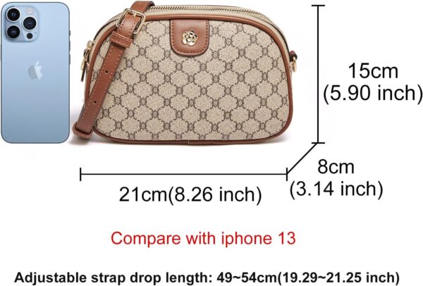 LAORENTOU Vegan Leather Small Crossbody Bag for Women PVC Checkered Purse Shoulder Crossbody Phone Bags Sling Bag - Image 2