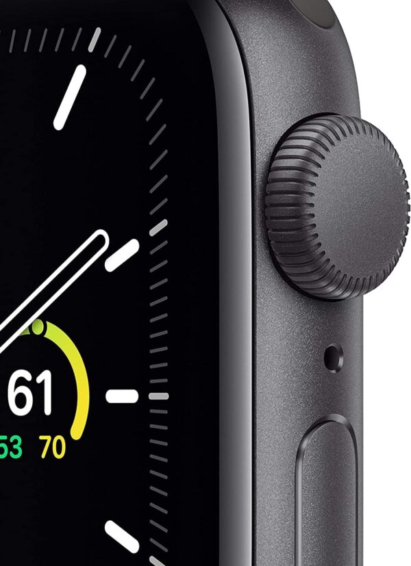 Apple Watch SE (GPS, 40mm) - Space Gray Aluminum Case with Black Sport Band (Renewed) - Image 2