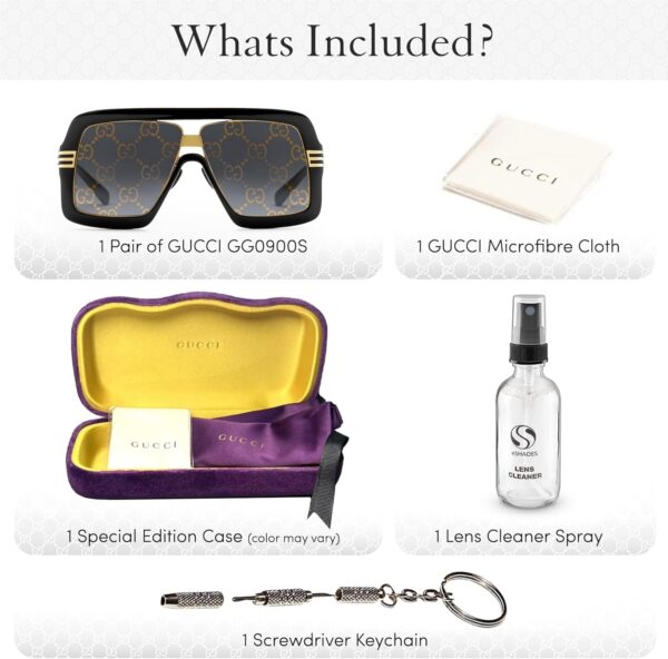 Gucci GG0900S Flat Top Mask Logo Lenses Sunglasses + Bundle with eSHADES Luxury Eyewear Kit - Image 3