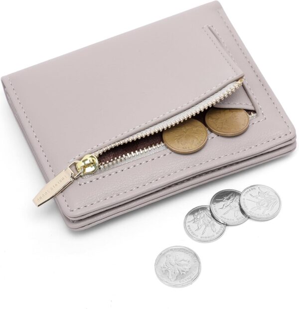 Small Women Wallet RFID Blocking Bifold Pocket Wallet Slim Compact Ladies Purse Mini Wallets For Women (Grey) - Image 2