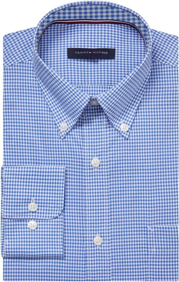 Tommy Hilfiger Men's Dress Shirt Regular Fit Non Iron Gingham