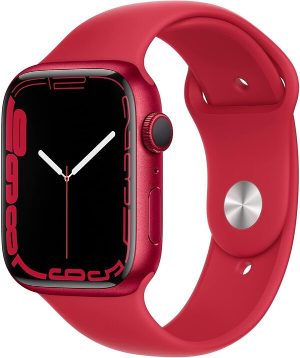 Apple Watch Series 7 (GPS, 45MM) (Product) RED Aluminum Case with (PRODUCT) RED Sport Band (Renewed)