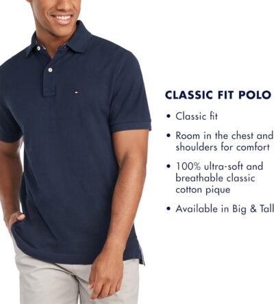 Tommy Hilfiger Men's Short Sleeve Cotton Pique Polo Shirt in Classic Fit - Image 3