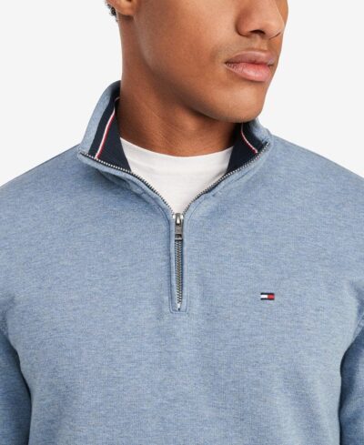 Tommy Hilfiger Men's Long Sleeve Fleece Quarter Zip Pullover Sweatshirt - Image 3