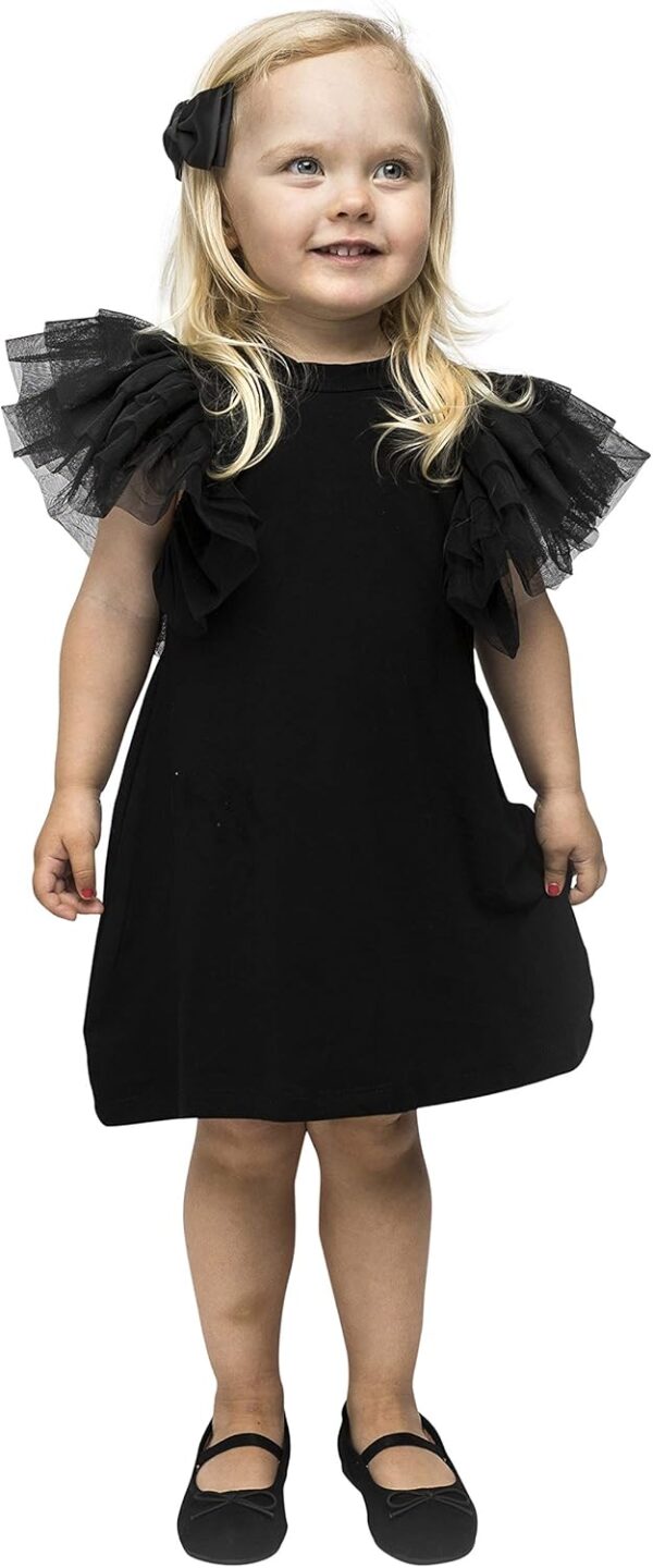 Girl Dress Baby Toddler, with Huge Layered Tulle Sleeves Wings - Perfect Party Outfit, Girls' Special Occasion Dresses