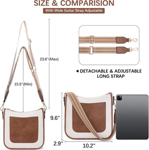 BOSTANTEN Crossbody Bags for Women Trendy Vegan Leather Hobo Handbags Fashion Shoulder Purse with Adjustable Guitar Strap - Image 4