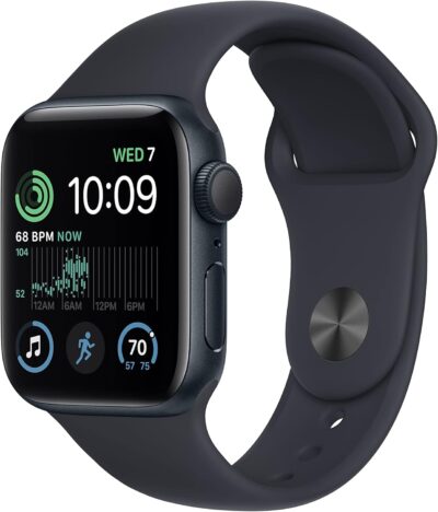 Apple Watch SE (2nd Gen) [GPS 40mm] Smart Watch w/Midnight Aluminum Case & Midnight Sport Band - M/L. Fitness & Sleep Tracker, Crash Detection, Heart Rate Monitor, Retina Display, Water Resistant