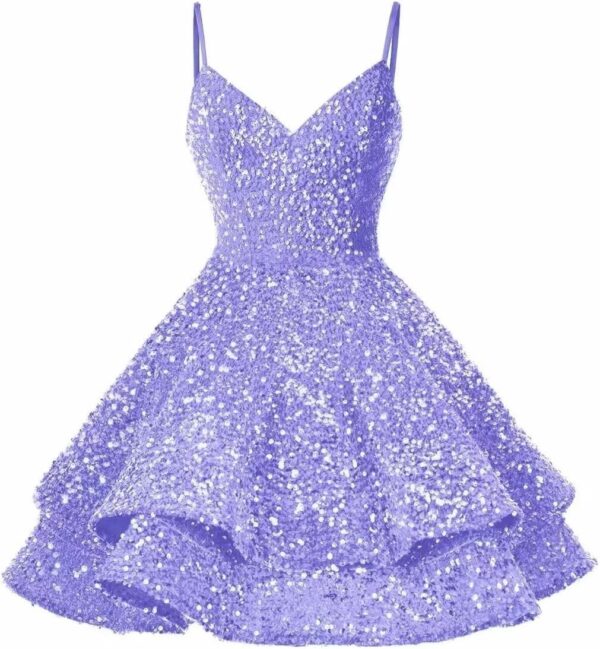 Dymaisei Sequin Homecoming Dresses 2024 Spaghetti Straps Short Prom Dresses Sparkly A Line Cocktail Gowns