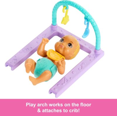 Barbie Skipper Doll & Nursery Playset with Accessories, Includes Twin Baby Dolls, 1 Crib, 1 Swing, 1 See-Saw & More - Image 2