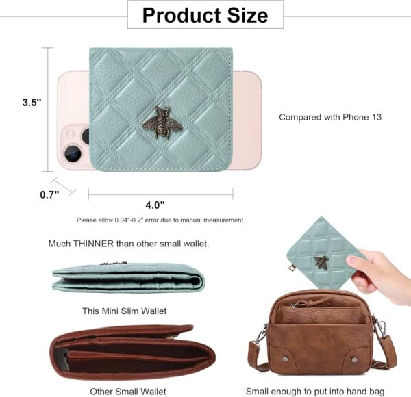 Womens Wallet RFID Blocking Small Compact Bifold Genuine Leather Pocket Wallet Mini Wallets for Women Ladies Purse - Image 4