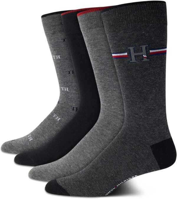 Tommy Hilfiger Men's Dress Socks - Lightweight Comfort Crew Sock (4 pack)