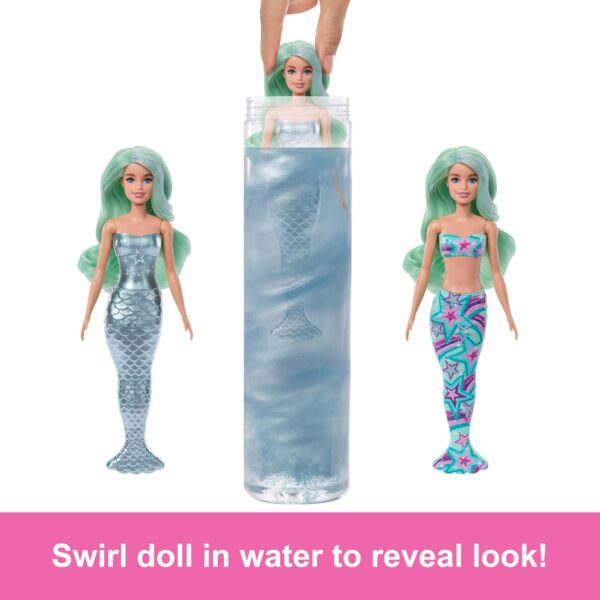 Barbie Color Reveal Doll & Accessories with 6 Unboxing Surprises, Mermaid Series with Color-Change Bodice - Image 3