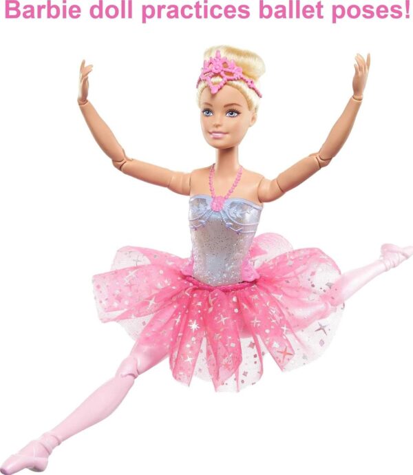 Barbie Dreamtopia Doll, Twinkle Lights Posable Ballerina with 5 Light-Up Shows, Sparkly Pink Tutu, Blonde Hair & Hair Accessory - Image 3