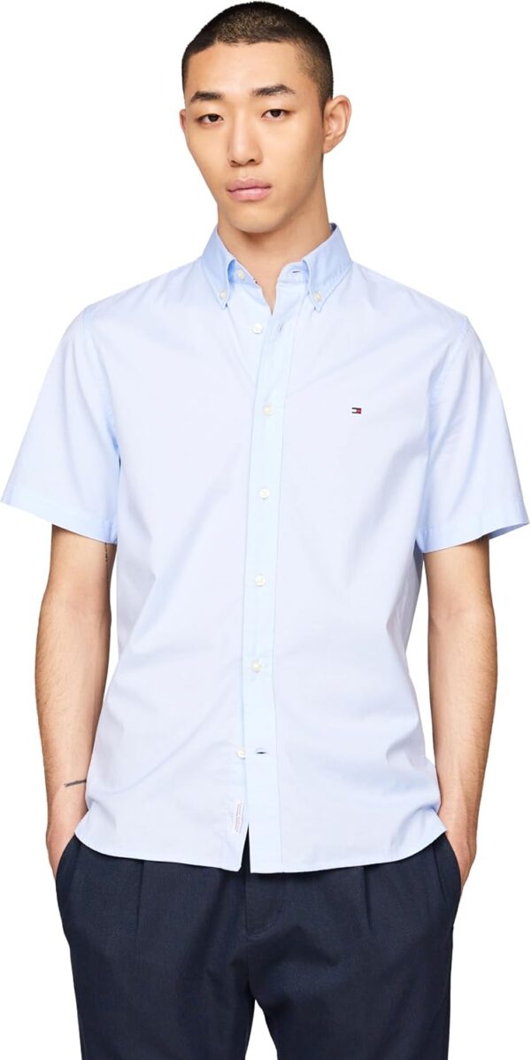 Tommy Hilfiger Short Sleeve Poplin Regular Fit, Men's Button Down Shirts