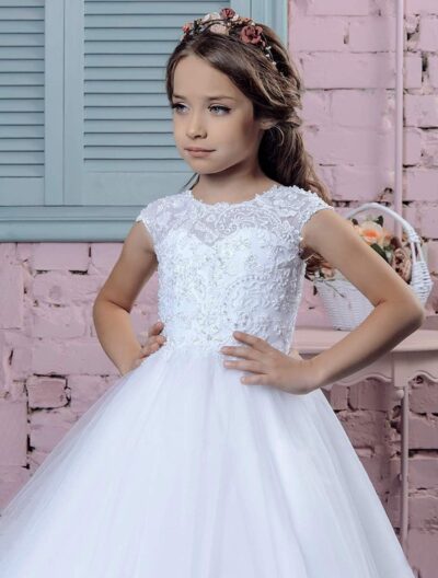 First Holy Communion Dress for Girls 7-16 Lace Baptism Wedding Junior Bridesmaid GZCYL - Image 3